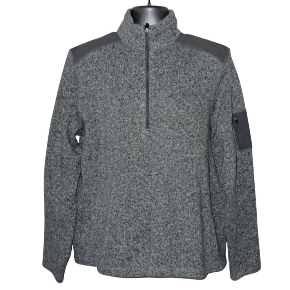 Eddie Bauer 1/4 Zip Fleece Sweater Pullover Sweatshirt Gray Mens‎ L Outdoor